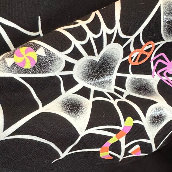 Cat & Jack Black Sweatshirt with Spider Web Design Halloween - Picture 4 of 4